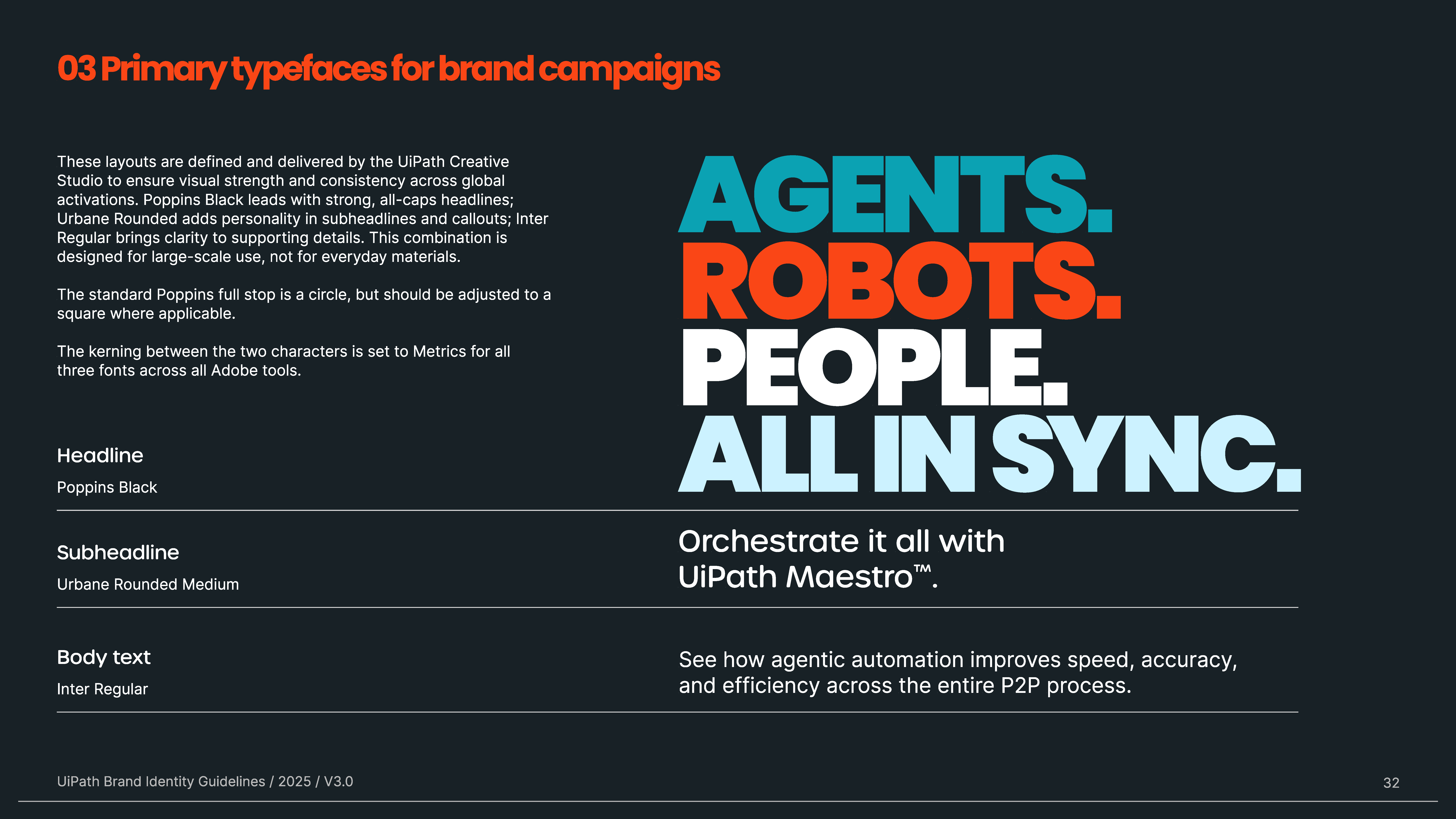 UiPath brand book primary typefaces for brand campaigns.